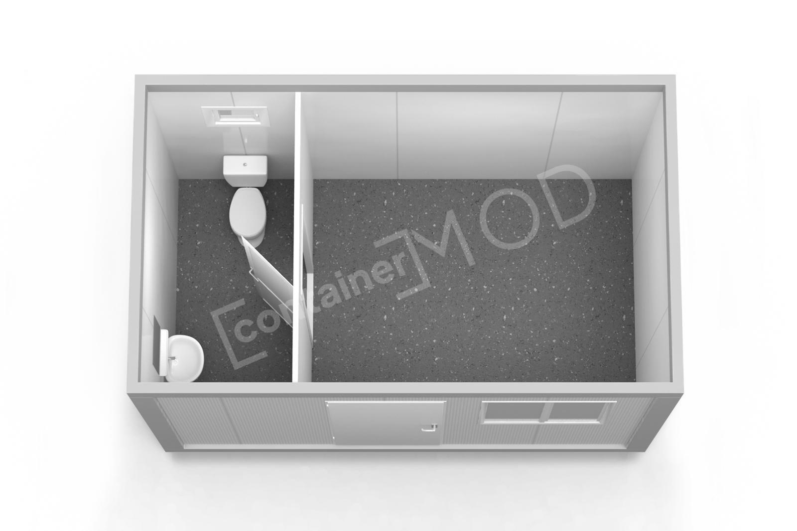 Container de Locuit 4m cu WC White 1 Window ContainerMod