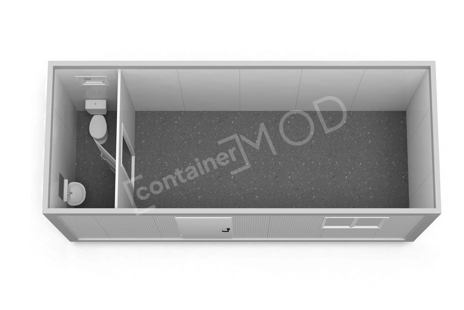 Container de Locuit 6m cu WC 1 Geam ContainerMod