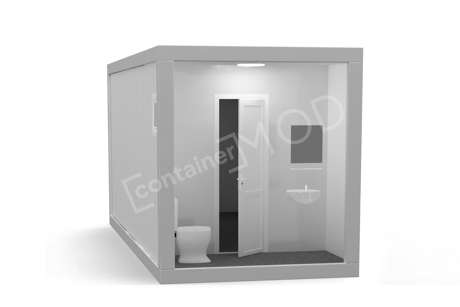 Container de Locuit 6m cu WC White 1 Window ContainerMod