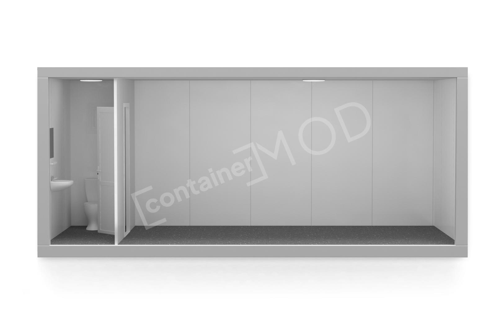 Container de Locuit 6m cu WC White 1 Window ContainerMod