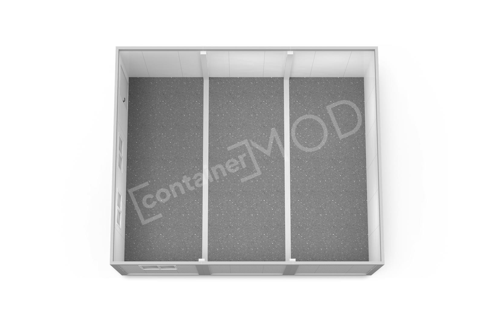 Container Modular 6x7.2m cu 1 Usa 3 Ferestre White ContainerMod