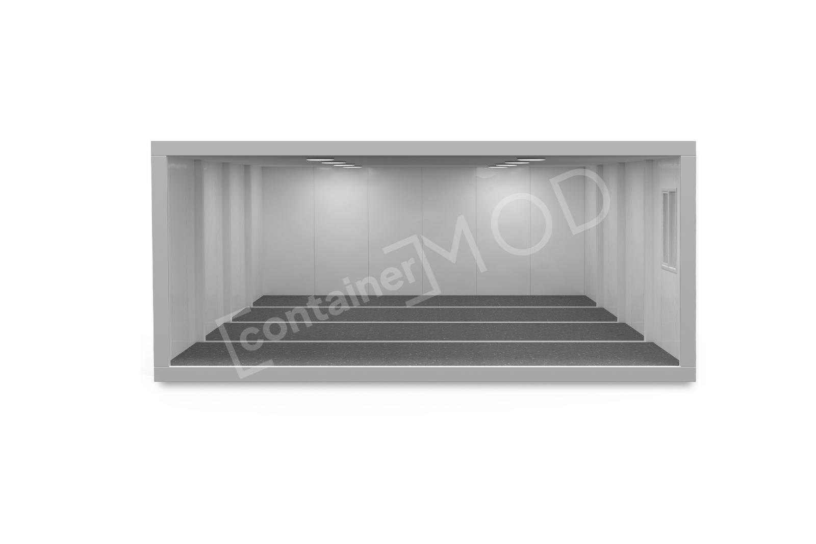 Container Modular 6x9.6m cu 1 Usa 3 Ferestre White ContainerMod