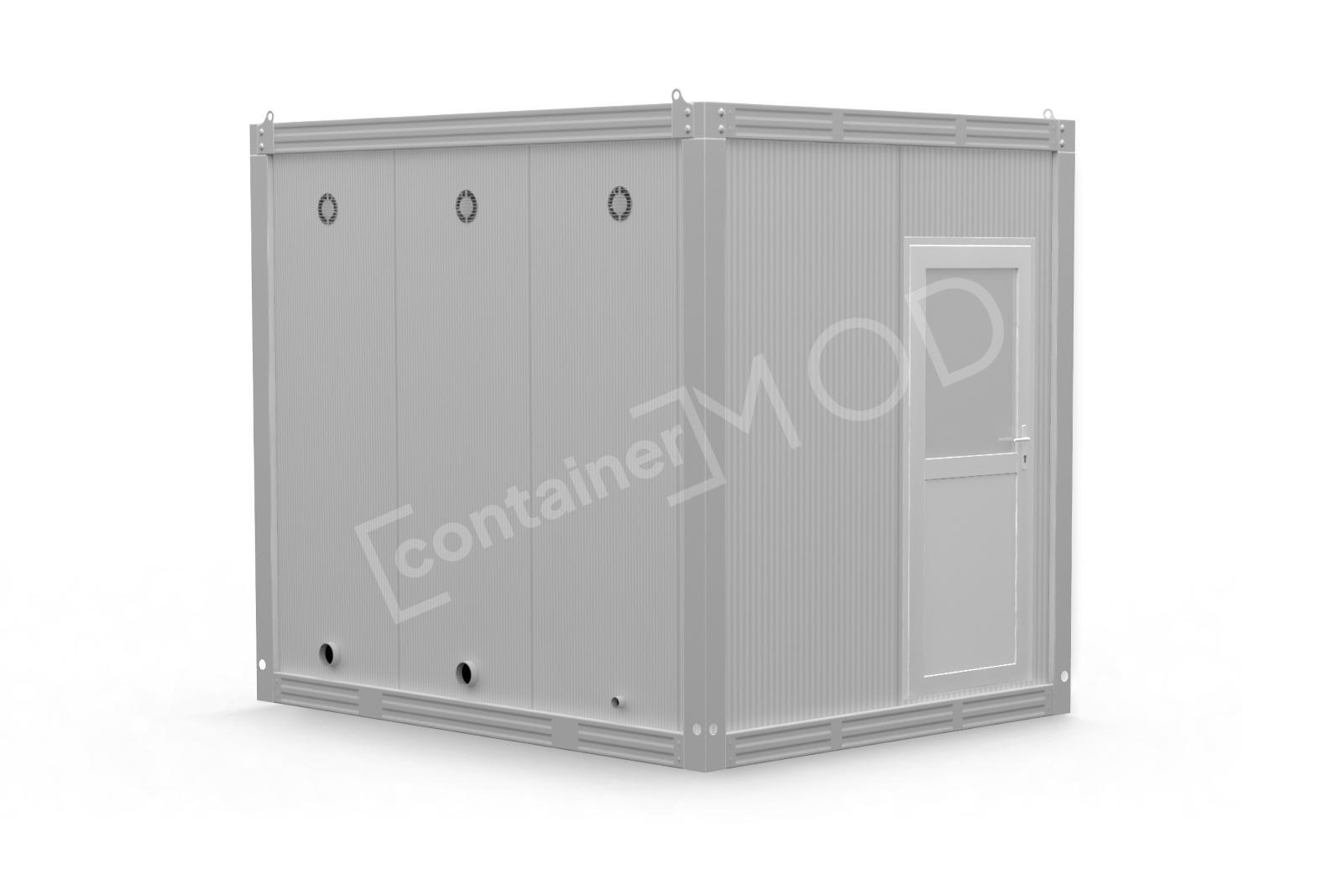 Container Sanitar 3m cu 2 WC, 1 Pisoar Alb ContainerMod
