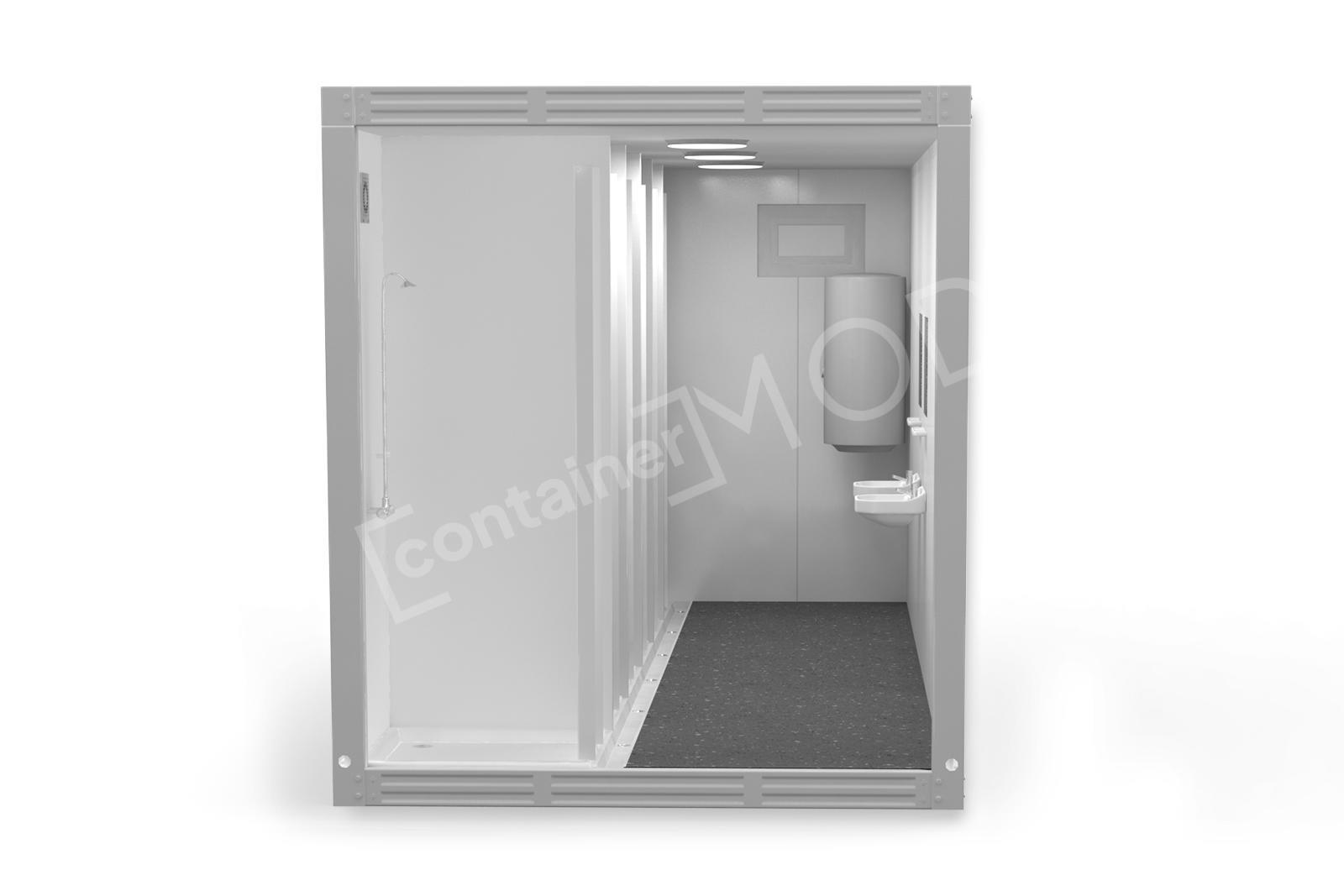 Container Sanitar 6m cu 6 Dusuri Alb ContainerMod