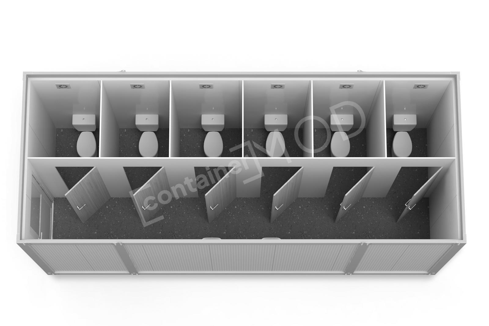 Container Sanitar 6m cu 6 WC  Alb ContainerMod