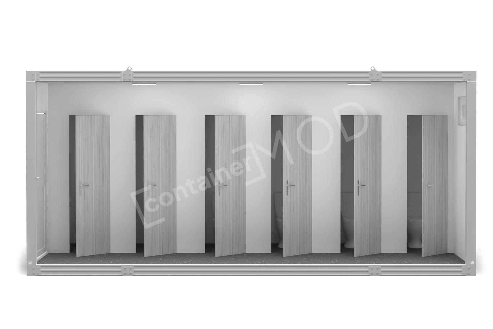 Container Sanitar 6m cu 6 WC  White ContainerMod